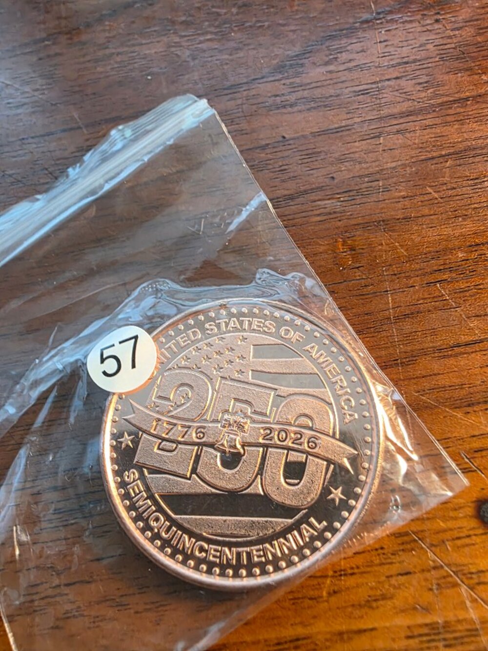 250TH BICENTENNIAL COLLECTORS COIN .999 COPPER ROUND